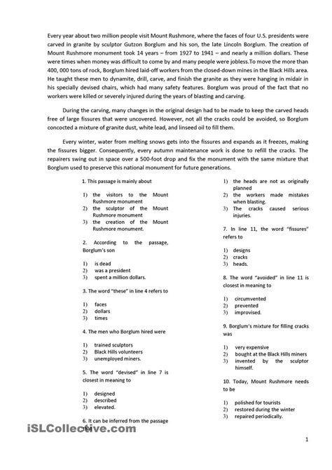 82 MB) Part 2, 3A - Practice Papers, pages 32-60 (1. . Reading comprehension for grade 6 with multiple choice questions pdf free